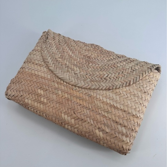 POOLSIDE COLLECTIVE L'ENVELOPPE CLUTCH "minibabe” STRAW BAG - Picture 3 of 4